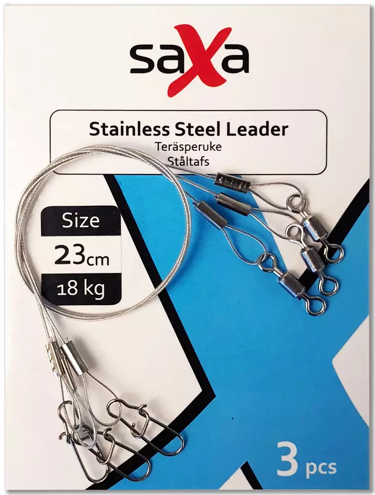 Saxa Stainless Steel Leader 23cm - Tafsar - ssleader23 - 1