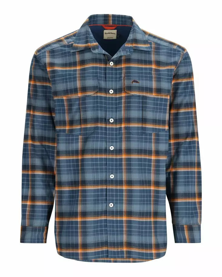 Simms ColdWeather Shirt Neptune/Sun Glow Ombre Plaid - Skjortor - 694264624173 - 2
