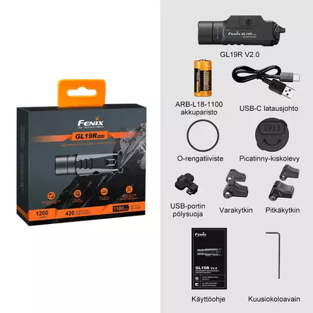 Fenix GL19R V2.0 1200 Lumen - Vapenlampor för gevär - 6942870311524 - 2