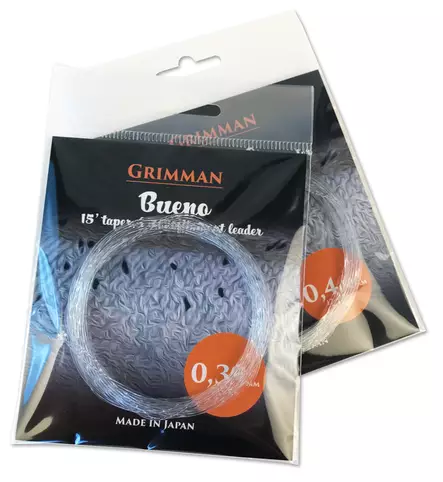 Grimman Bueno 15' Salmon Leader - Taperade Nylon -tafsar - 6438407002824 - 1