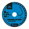 Mikado Feeder Bomb Rig Bait Band Barbless Mono 38cm - Färdigknutna krokar - 5900637105664 - 1