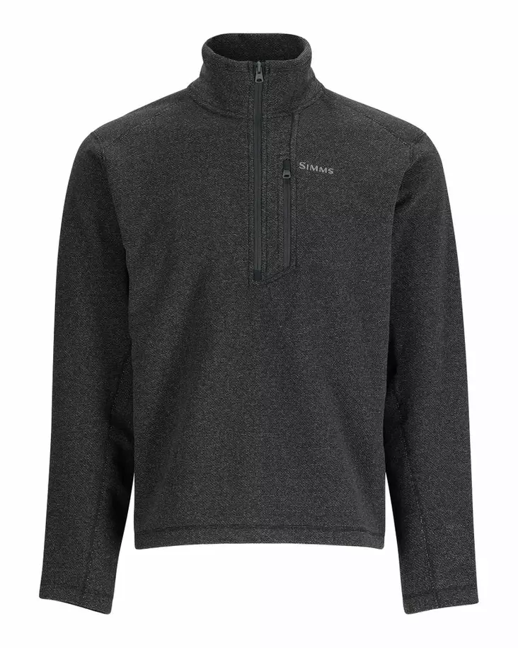 Simms Rivershed Half Zip Black Heather - Skjortor - 694264628874 - 2