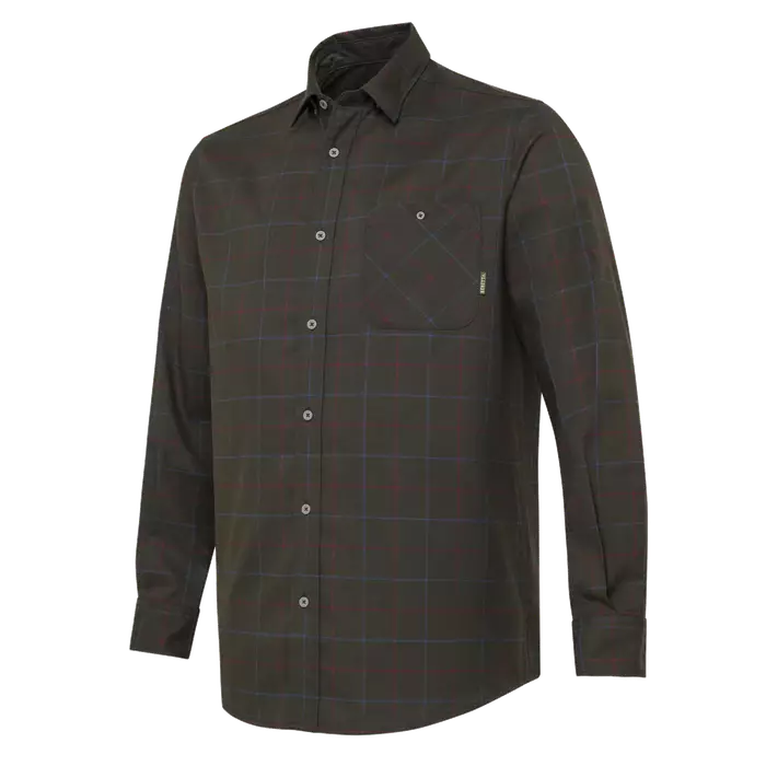 Beretta Jargo Stretch Shirt Bark & Burgundy Check - Jägartröjor - 8051832670734 - 1
