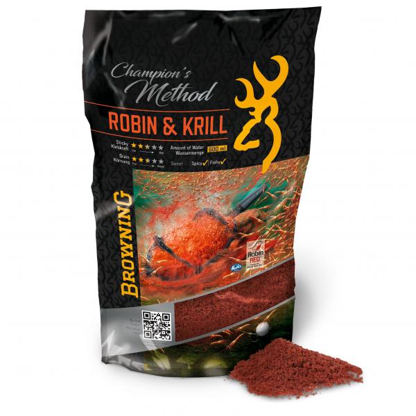 Browning Champion's Method Robin & Krill 1kg - Mäsk & boilies - 4029569248674 - 1