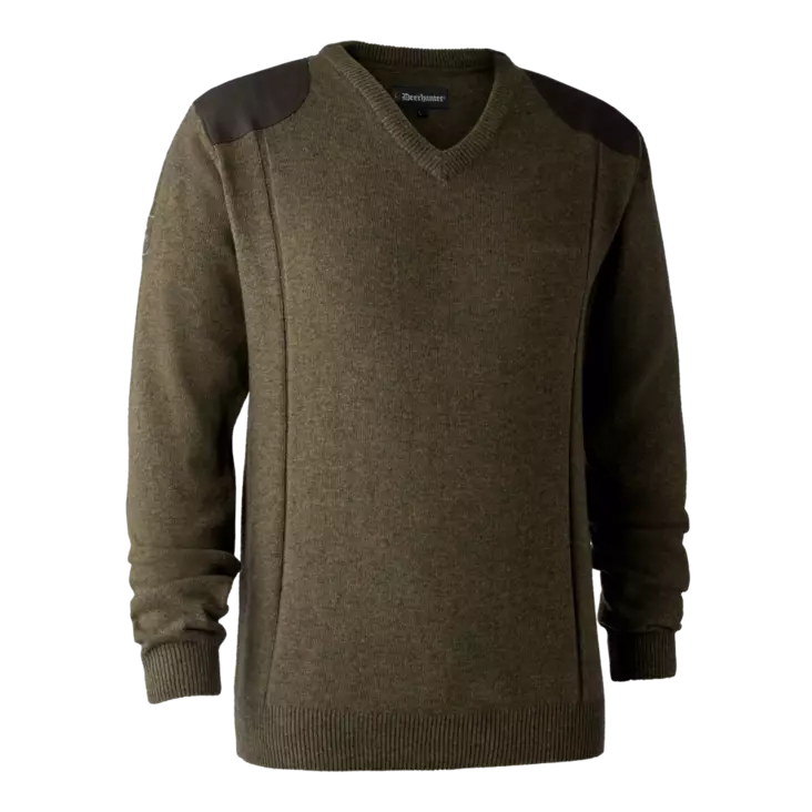 Deerhunter Harrington V-Neck Knit Cypress - Jägartröjor - 5702827160084 - 1