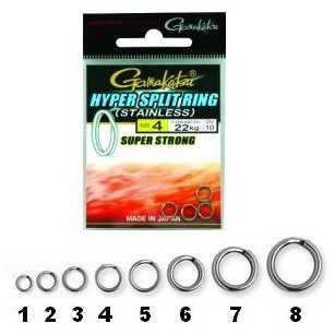 Gamakatsu Hyper Split Ring #6 60kg - Split rings - 4534910812454 - 1