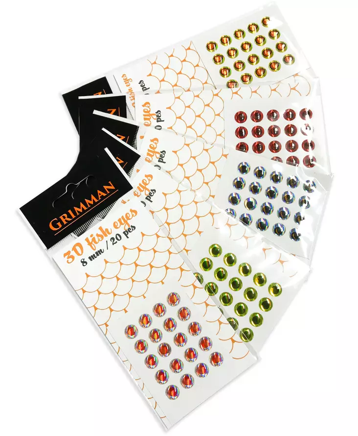 Grimman 3D Fish Eyes 8mm - Klistermärkeögon - 11808004 - 1