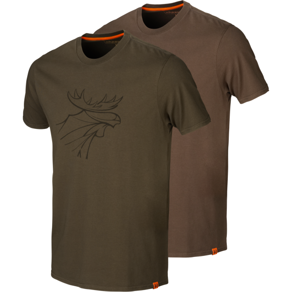 Härkila Graphic T-Shirt 2-Pack Green/Bro - Jägartröjor - 16010495804 - 1