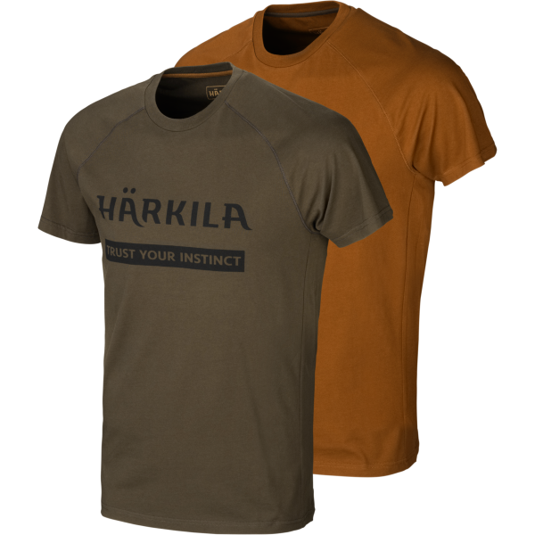 Härkila Logo T-Shirt 2-Pack Green/Clay - Jägartröjor - 16010505904 - 1