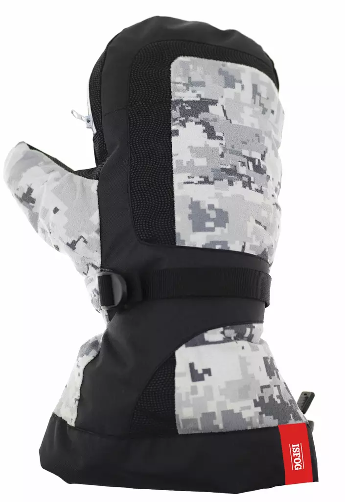 ISFOG Winter Glove is a very warm glove with an openable waterproof zipper. Suitable for winter conditions and, for example, snowmobiling, ice fishing, and hunting. Fingers can be quickly exposed if necessary. Easy to put on, the mitten opens generously over even a thicker sleeve. Comes with a separate inner glove. ISFOG Winter Glove Additional Information • waterproof • 200 g padding • waterproof 5000 mm • breathable 3000 mm • durable PU palm • wrist tightening • adjustable snow lock • wrist strap • material: softshell and fleece lining • sizes S/M and L/XL - Handskar - 6420071114774 - 1