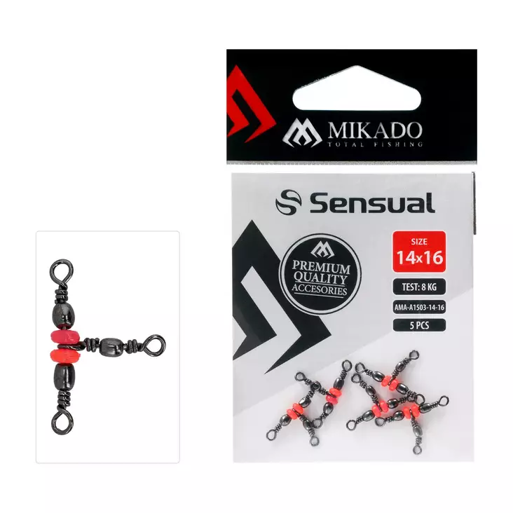 Mikado Barrel Swivel Triple with Beads - Lekande & snabbkopplingar - 5900637148234 - 1