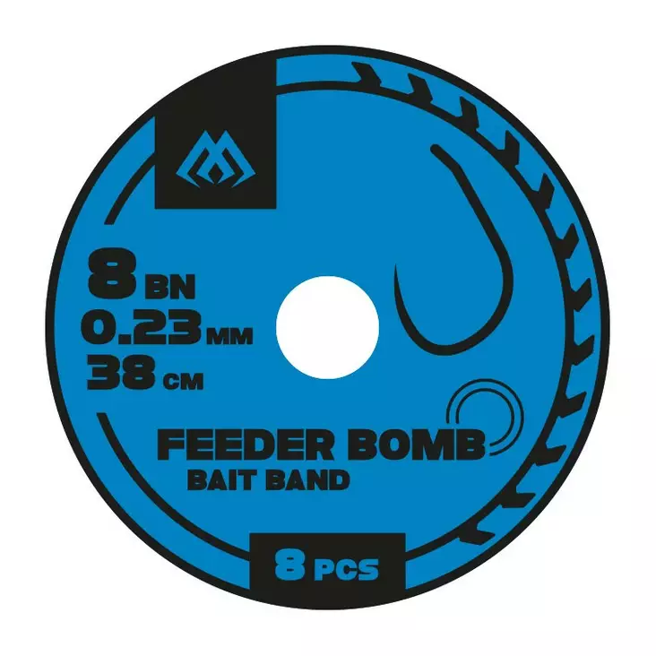 Mikado Feeder Bomb Rig Bait Band Barbless Mono 38cm - Färdigknutna krokar - 5900637105664 - 1