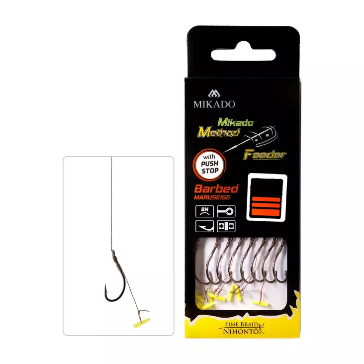 Mikado MF Rig HMFB211P Push Stop Braid Barbed - Färdigknutna krokar - 5900637721154 - 1