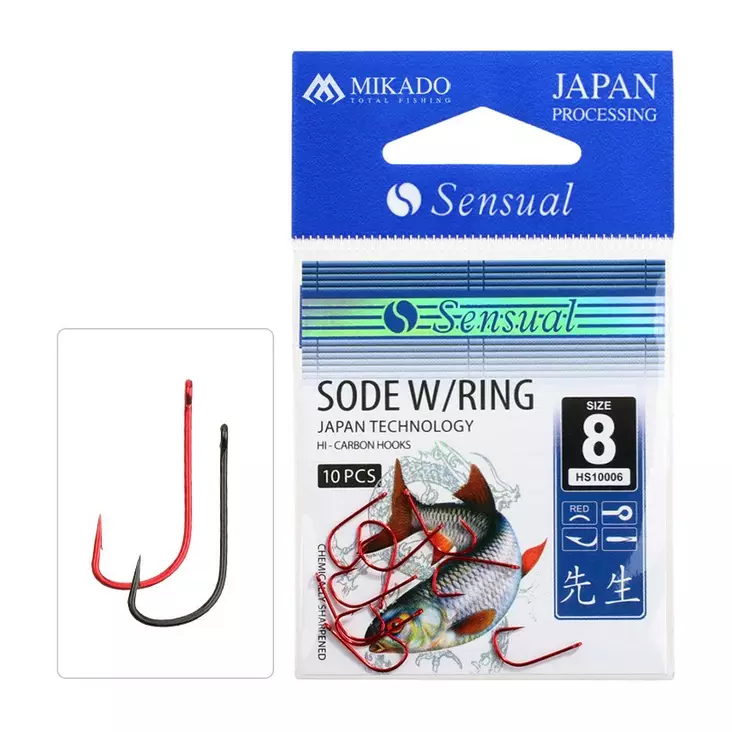 Mikado Sensual Sode with Ring Red - Öglekrokar & spadkrokar - 5900637619154 - 1