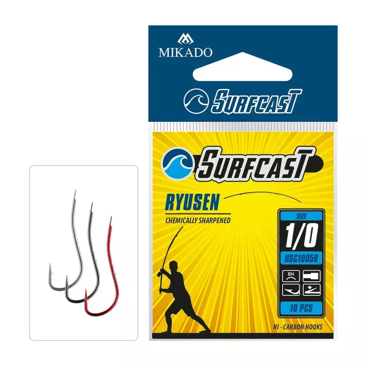 Mikado Surfcast Ryusen #8 Red - Circle- & J-krokar - 5900637722854 - 1