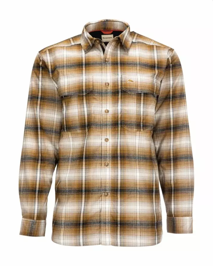 Simms Coldweather Shirt Dark Bronze Black Plaid - Skjortor - 694264553954 - 1