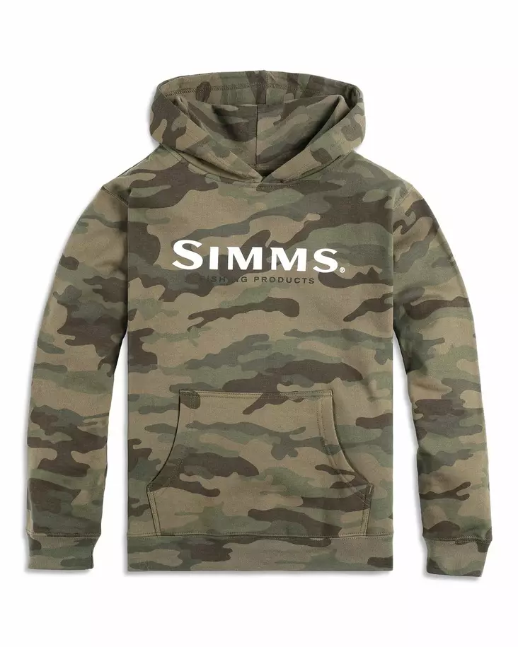 Simms Kid's Simms Logo Hoody Woodland Camo - Huvtröjor - 694264620144 - 1