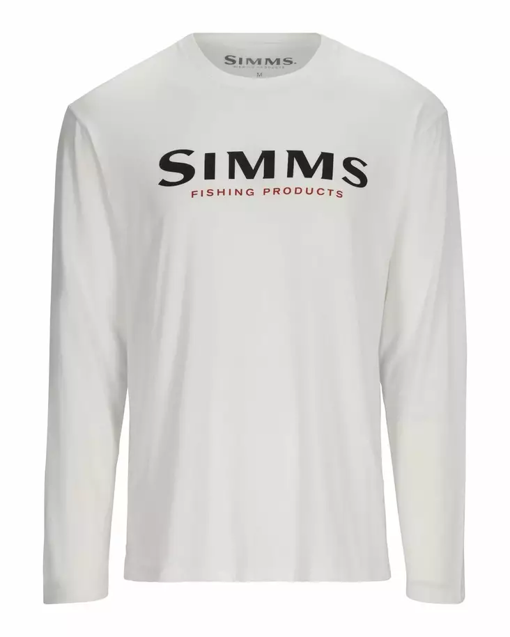 Simms Logo Shirt LS White - T-shirts herr - 694264639894 - 1