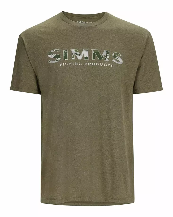 Simms Logo T-shirt RC Dark Clover/Military Heather - T-shirts herr - 694264649114 - 1