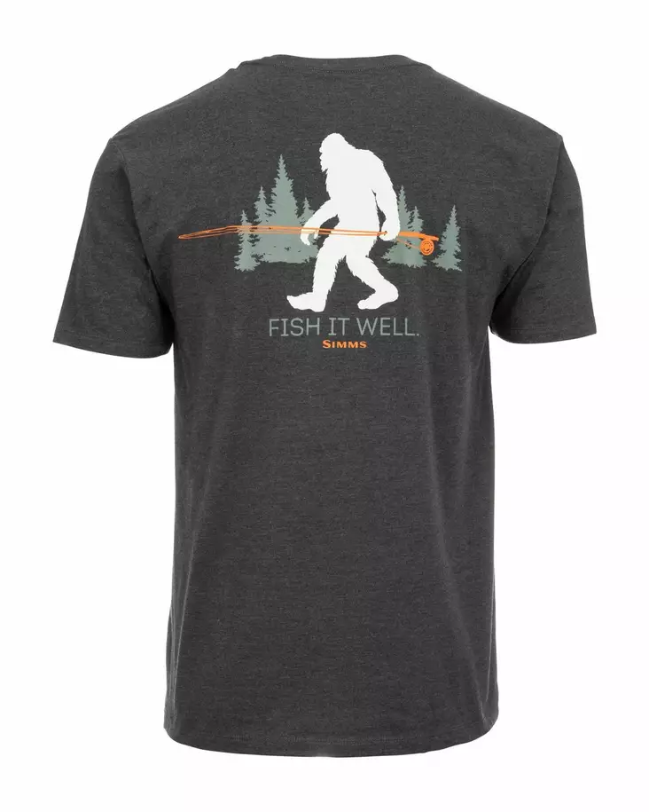 Simms Sasquatch T-Shirt Charcoal Heather - T-shirts herr - 694264584194 - 1