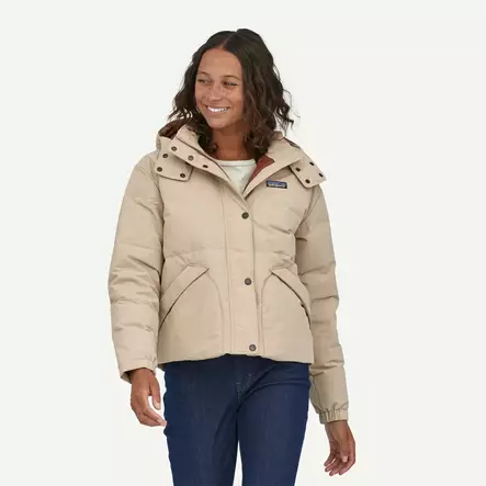 Patagonia Womens Downdrift Jacket Oar Tan w Seabird Grey - Dunjackor damer - 198077475545 - 2