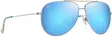 Maui Jim Hauoli XL - Shiny Silver Frame with Blue Hawaii Lens - Plastlinser - 603429080105 - 1