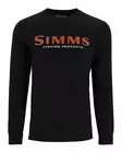 Simms Logo Shirt LS Jet Black - T-shirts herr - 694264656785 - 1
