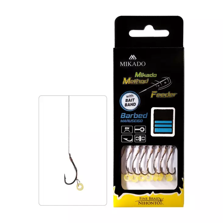 Mikado Method Feeder Rig HMFB211G Rubber Barbed #4 - Färdigknutna krokar - 5900637721895 - 1