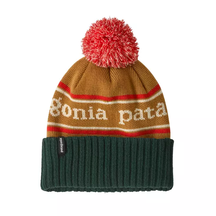 Patagonia Kids Powder Town Beanie Park Stripe: Talon Gold - Mössar - 198077289685 - 1