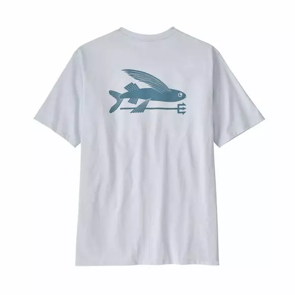 Patagonia Mens Flying Fish Responsibili-Tee White - T-shirts - 195699131125 - 1