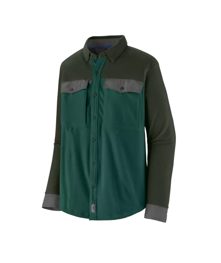Patagonia M´s Long Sleeve Early Rise Snap Shirt Cascade Green - Skjortor - 198077379355 - 1