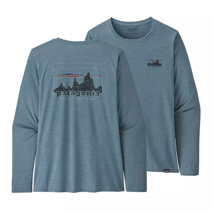 Patagonia W's L/S Cap Cool Daily Graphic Shirt Light Plume Grey X-Dye - Skjortor - 195699189195 - 1