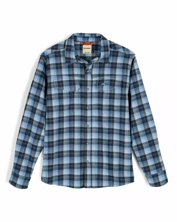 Simms Gallatin Flannel Shirt Kennebec Plaid: Steel Blue - Skjortor - 694264694145 - 2