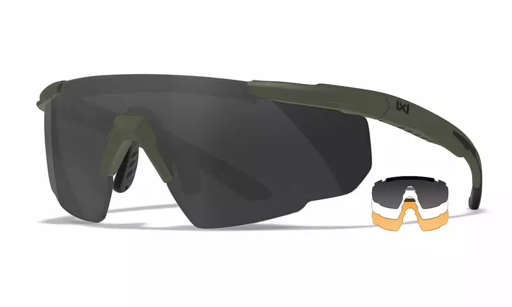 Wiley X Saber Advanced Grey & Clear & Light Rust OD Green - Skytteglas - 712316023535 - 1
