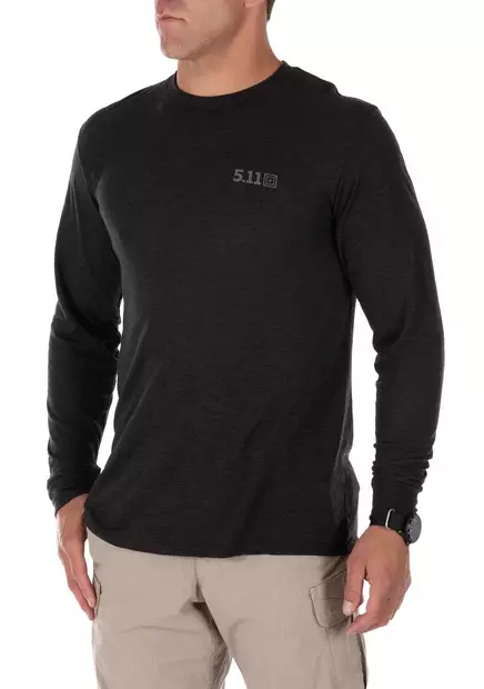 5.11 Triblend Legacy L/S Tee Black Htr - Taktiska tröjor - 888579358346 - 2