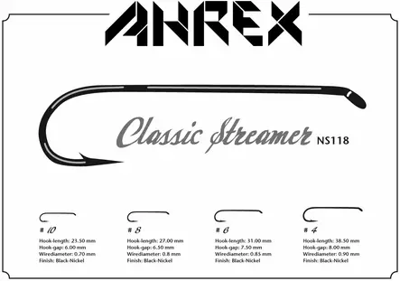 Ahrex NS118 Classic Streamer Down-Eye - Streamerkrokar - 655043954546 - 2