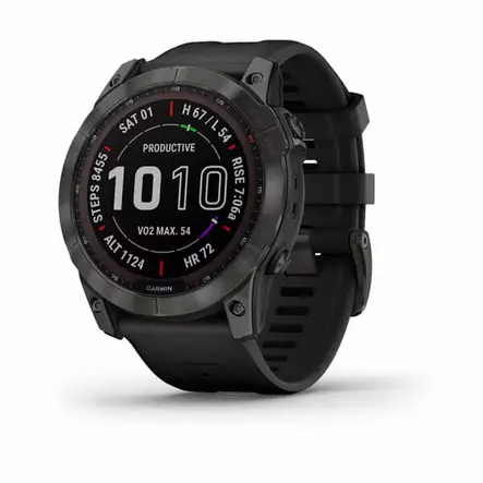 Garmin Fenix 7X Sapphire Solar Carbon Grey DLC Titanium with Black Band - GPS-navigationsenheter och klockor - 0753759278236 - 1