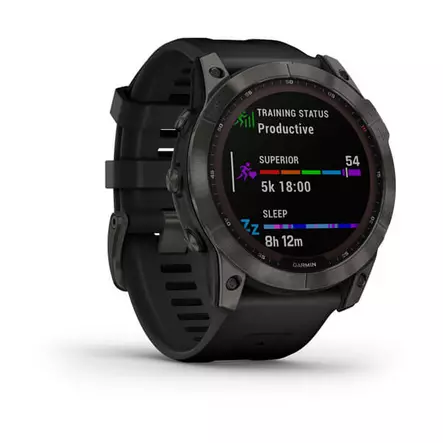 Garmin Fenix 7X Sapphire Solar Carbon Grey DLC Titanium with Black Band - GPS-navigationsenheter och klockor - 0753759278236 - 2