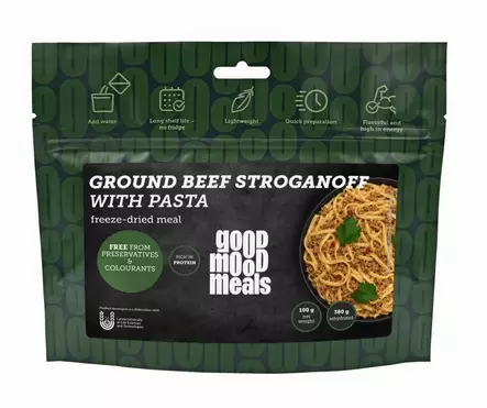GoodMoodMeals Ground Beef Stroganoff with pasta - Campingmat - 4750296003716 - 2