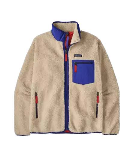 Patagonia M´s Classic Retro-X Jacket Dark Natural w/Cobalt Blue - Fleecetröjor - 199346037136 - 1