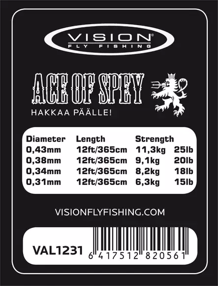 Vision Ace Leader 6' - Taperade Nylon -tafsar - 6417512820486 - 3