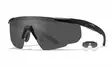 Wiley X Saber Advanced Grey & Clear - Matte Black - Skytteglas - 712316000116 - 1