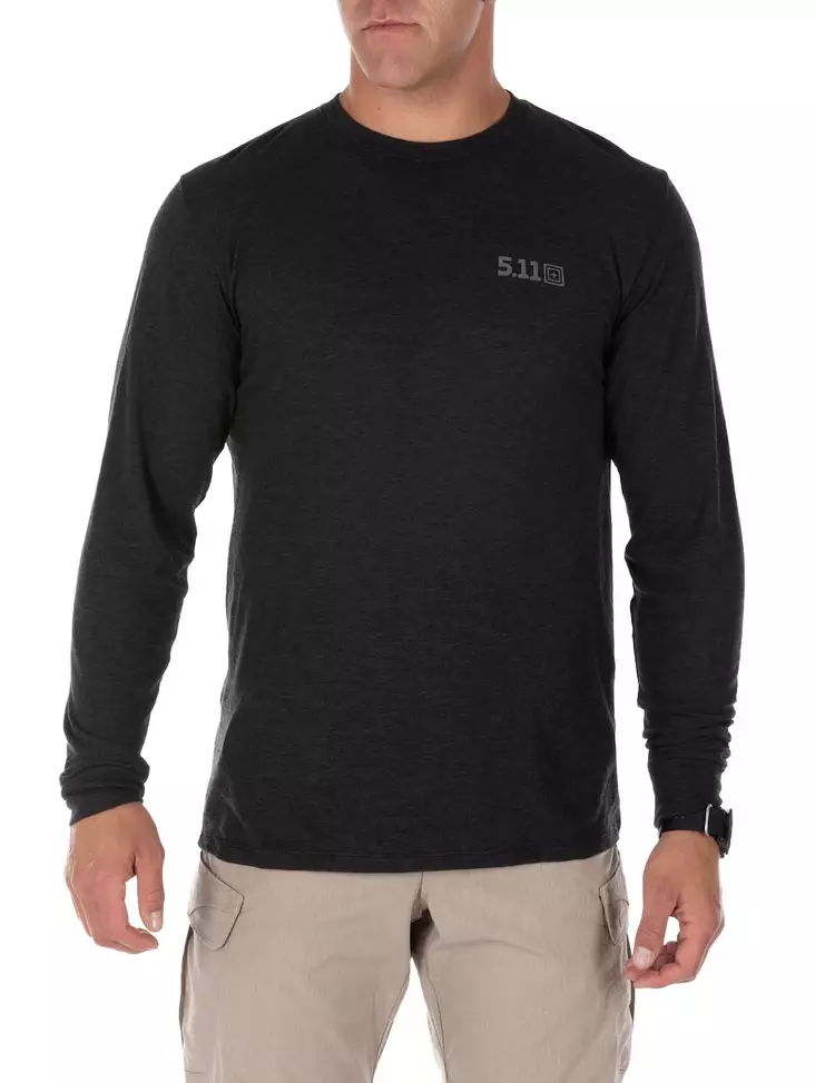 5.11 Triblend Legacy L/S Tee Black Htr - Taktiska tröjor - 888579358346 - 1