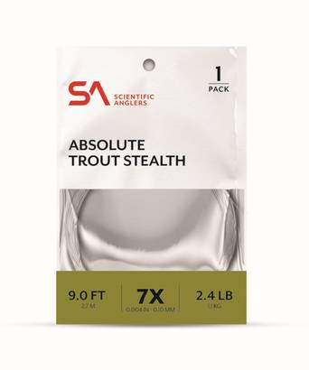 Scientific Anglers Absolute Trout Stealth Leader 9ft - Taperade Nylon -tafsar - 840309134156 - 1