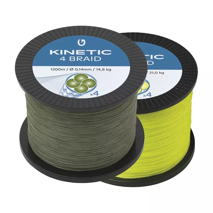 Kinetic 4-Braid Dusty Green 1200m - Flätade linor för havsfiske - 5707461489386 - 1