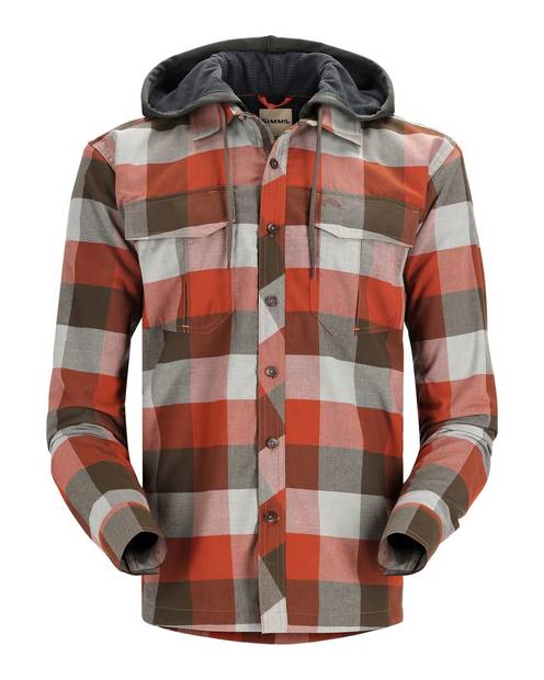 Simms Coldweather Hoody Clay Buffalo Plaid -huppari - Skjortor - 694264579176 - 1