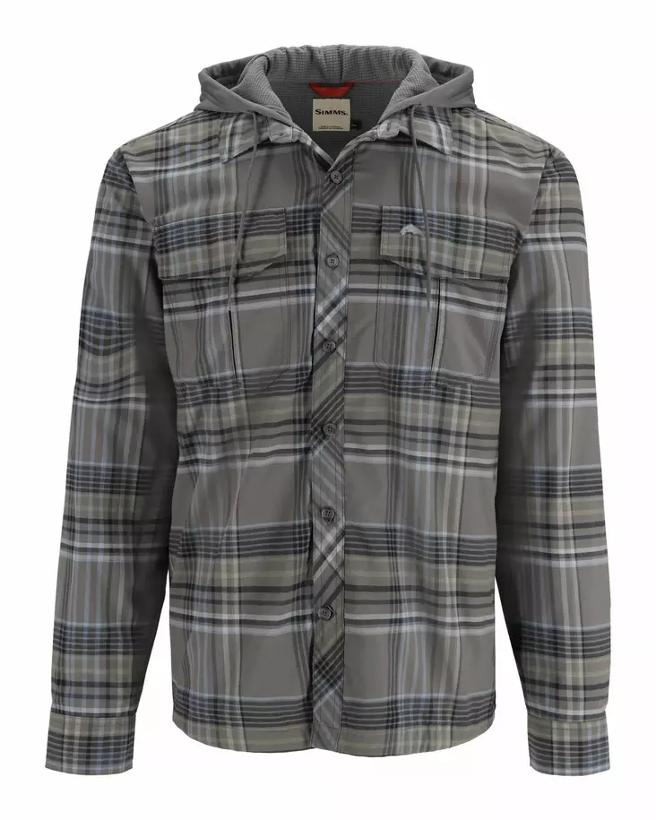 Simms Coldweather Hoody Gunmetal Neo Plaid - Skjortor - 694264655276 - 1