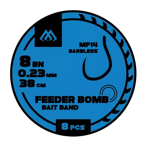 Mikado FB Rig MF14 Bait Band Barbless Mono 38cm - Färdigknutna krokar - 5900637119876 - 1