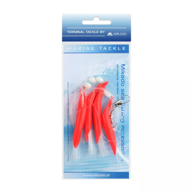 Mikado Hair Tube Rig Red/White - Riggar för bottenfiske & torsk - 5900637138426 - 1