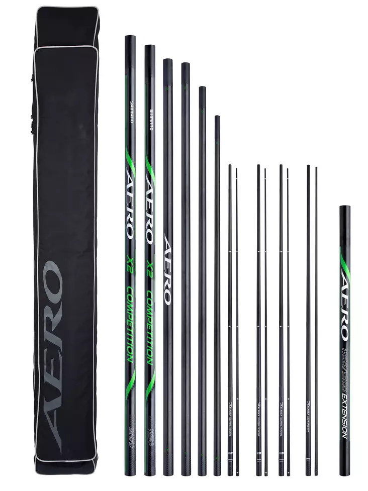 Shimano Aero X2 Pole Pack 13,00m 8pc + Kits + Extension - Metespön - 8717009876766 - 1